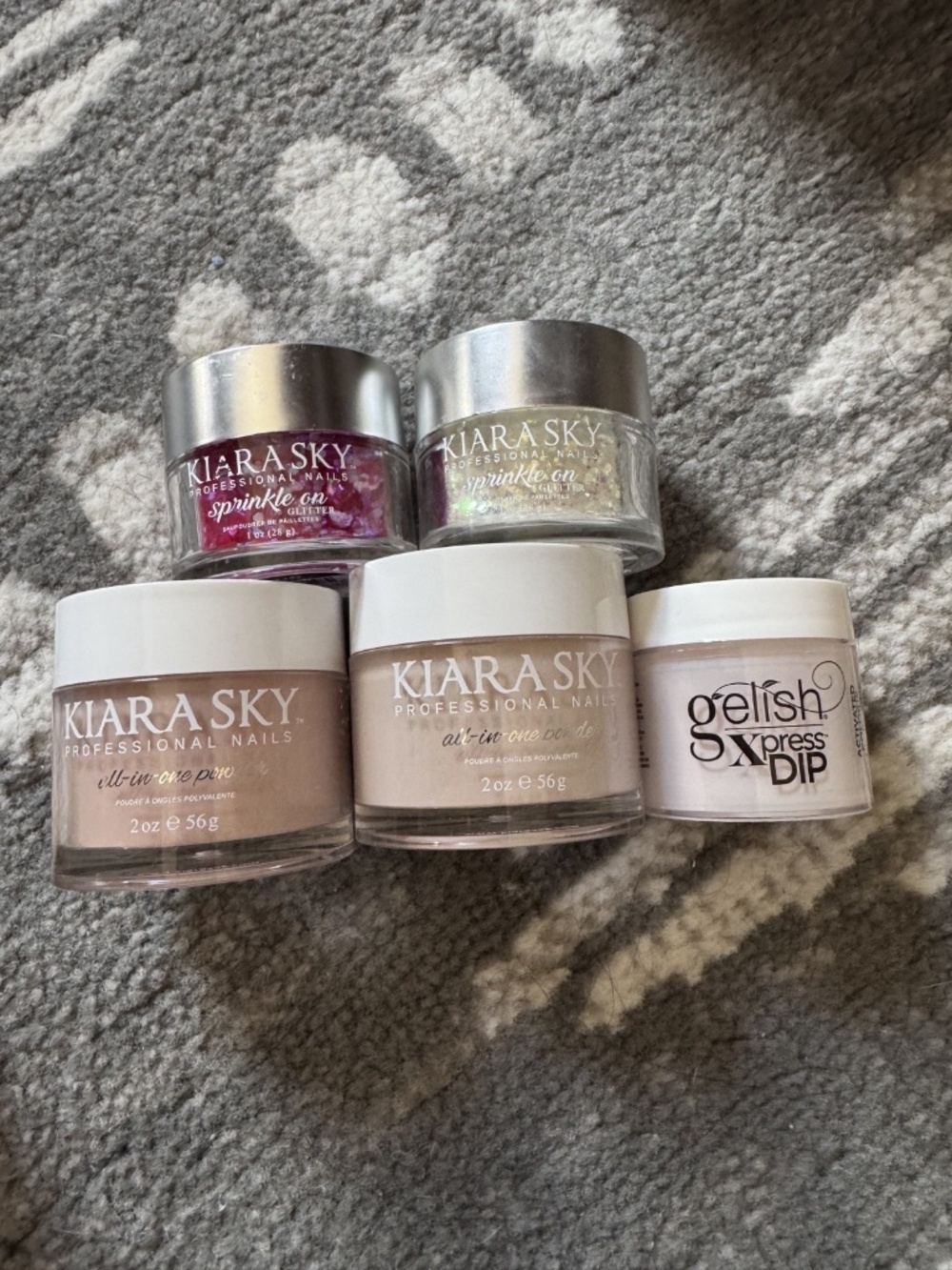 Kiara Sky All in One Powders with Gelish Dip and Kiara Sky Glitter set